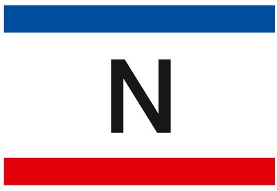 Reedereiflagge mit dem Signalbuchstaben N