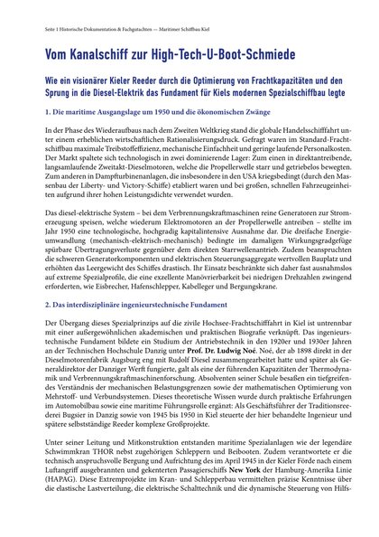 Erste Seite der historischen Dokumentation